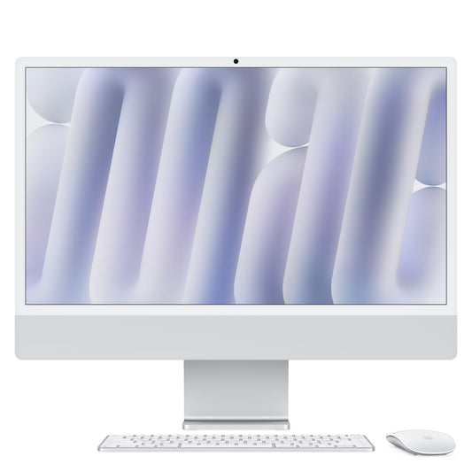 iMac con pantalla Retina 4,5K de 24 pulgadas: Chip M4 de Apple con CPU de 10 núcleos y GPU de 10 núcleos, 16 GB RAM, 256 GB SSD, Vidrio estándar, Gigabit Ethernet, Magic Keyboard con Touch ID y teclado numérico - Plata