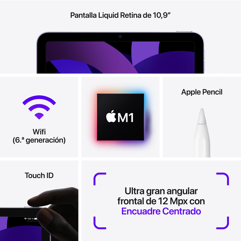 2022 iPad Air Wi-Fi 256 GB - Malva (5.ª generación) - Rossellimac