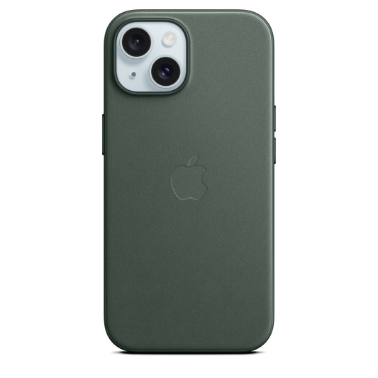 Funda de trenzado fino con MagSafe para el iPhone 15 - Verde perenne