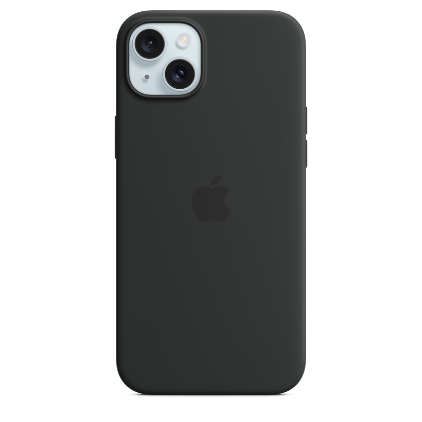 Funda de silicona con MagSafe para el iPhone 15 Plus - Negro - Rossellimac