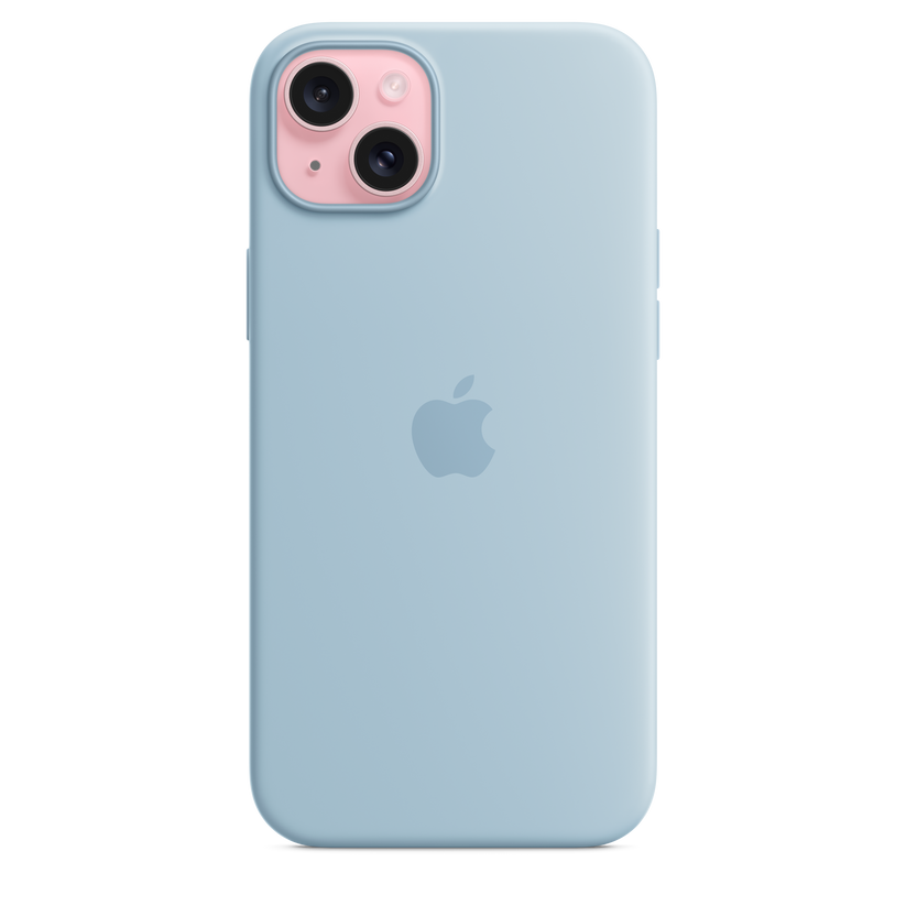 Funda de silicona con MagSafe para el iPhone 15 Plus - Azul claro - Rossellimac