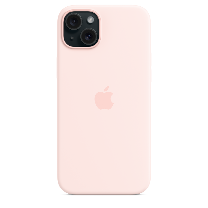 Funda de silicona con MagSafe para el iPhone 15 Plus - Rosa claro - Rossellimac