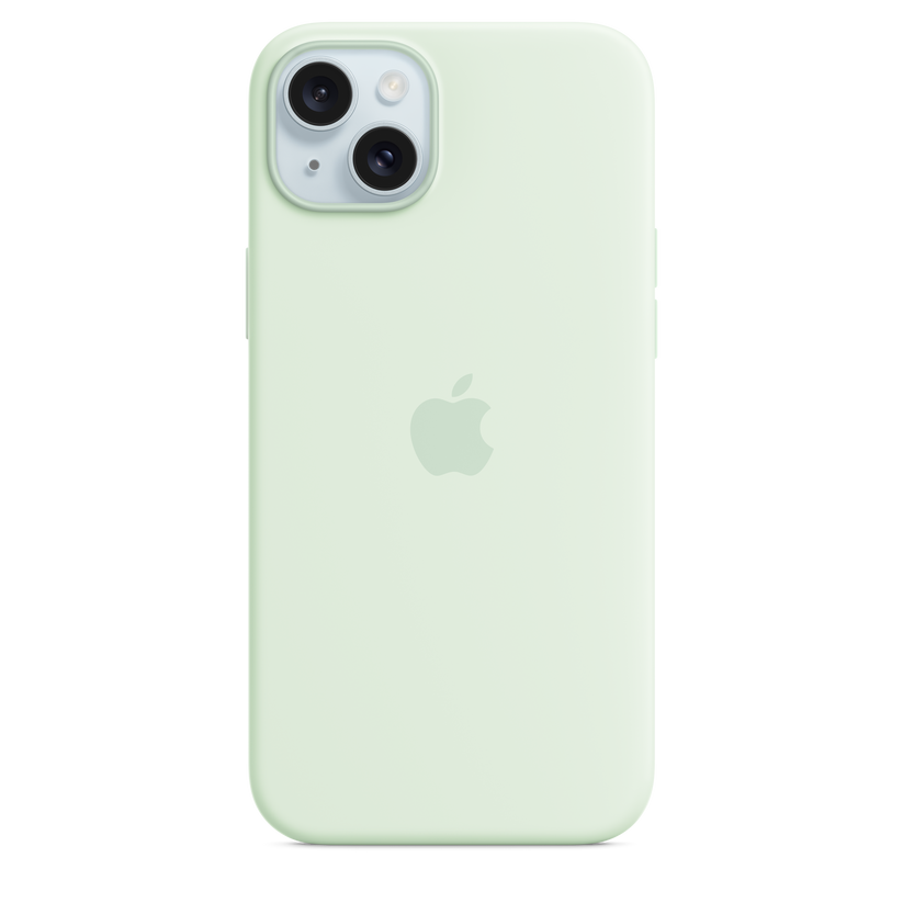 Funda de silicona con MagSafe para el iPhone 15 Plus - Menta suave - Rossellimac