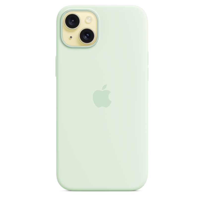 Funda de silicona con MagSafe para el iPhone 15 Plus - Menta suave - Rossellimac