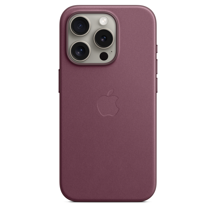 Funda de trenzado fino con MagSafe para el iPhone 15 Pro - Rojo mora - Rossellimac