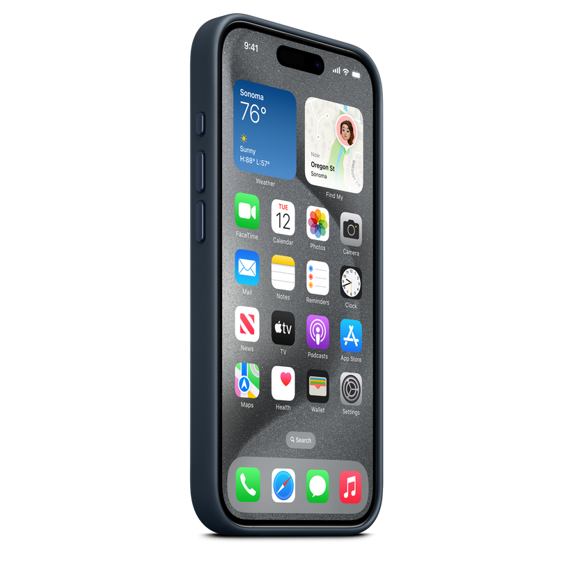 Funda de trenzado fino con MagSafe para el iPhone 15 Plus - Marrón top –  Rossellimac