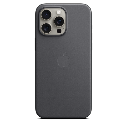 Funda de trenzado fino con MagSafe para el iPhone 15 Pro Max - Negro