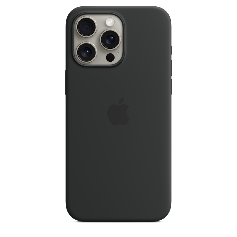 Funda de silicona con MagSafe para el iPhone 15 Pro Max - Negro - Rossellimac