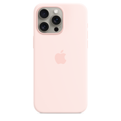 Funda de silicona con MagSafe para el iPhone 15 Pro Max - Rosa claro