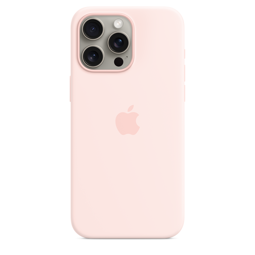 Funda de silicona con MagSafe para el iPhone 15 Pro Max - Rosa claro - Rossellimac