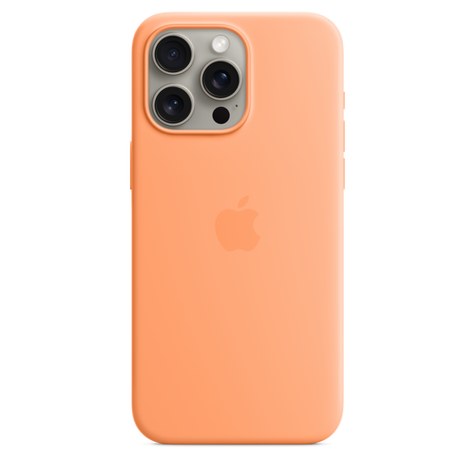 Funda de silicona con MagSafe para el iPhone 15 Pro Max - Naranja sorbete