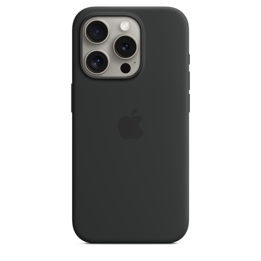 Funda de silicona con MagSafe para el iPhone 15 Pro - Negro
