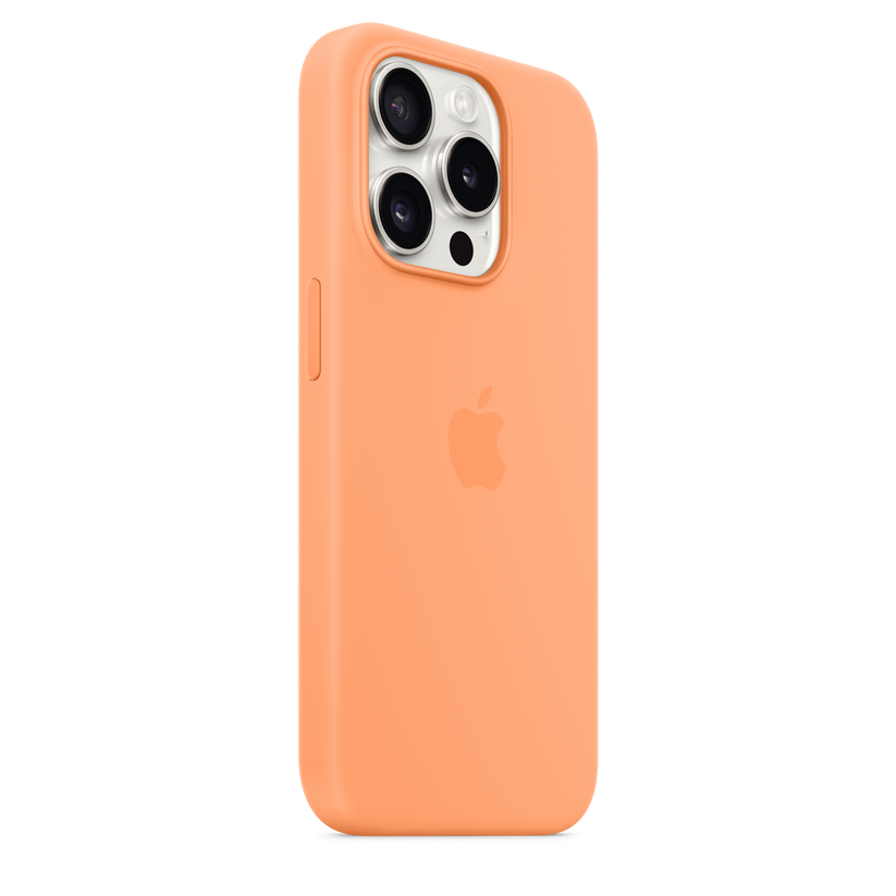 Funda de silicona con MagSafe para el iPhone 15 Pro -  Naranja sorbete - Rossellimac