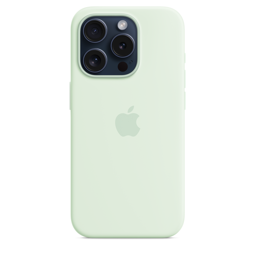 Funda de silicona con MagSafe para el iPhone 15 Pro - Menta suave - Rossellimac