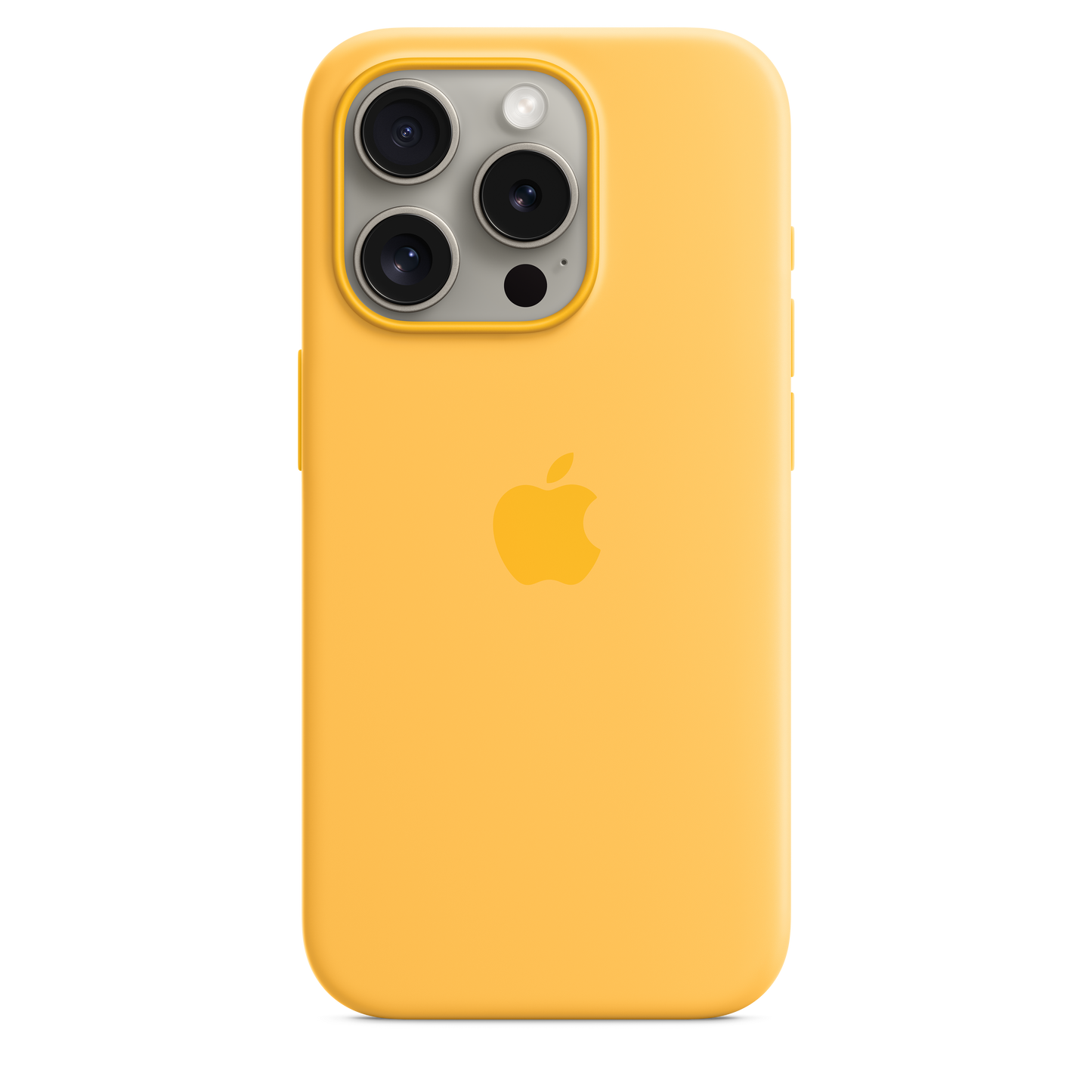 Funda de silicona con MagSafe para el iPhone 15 Pro - Amarillo solar