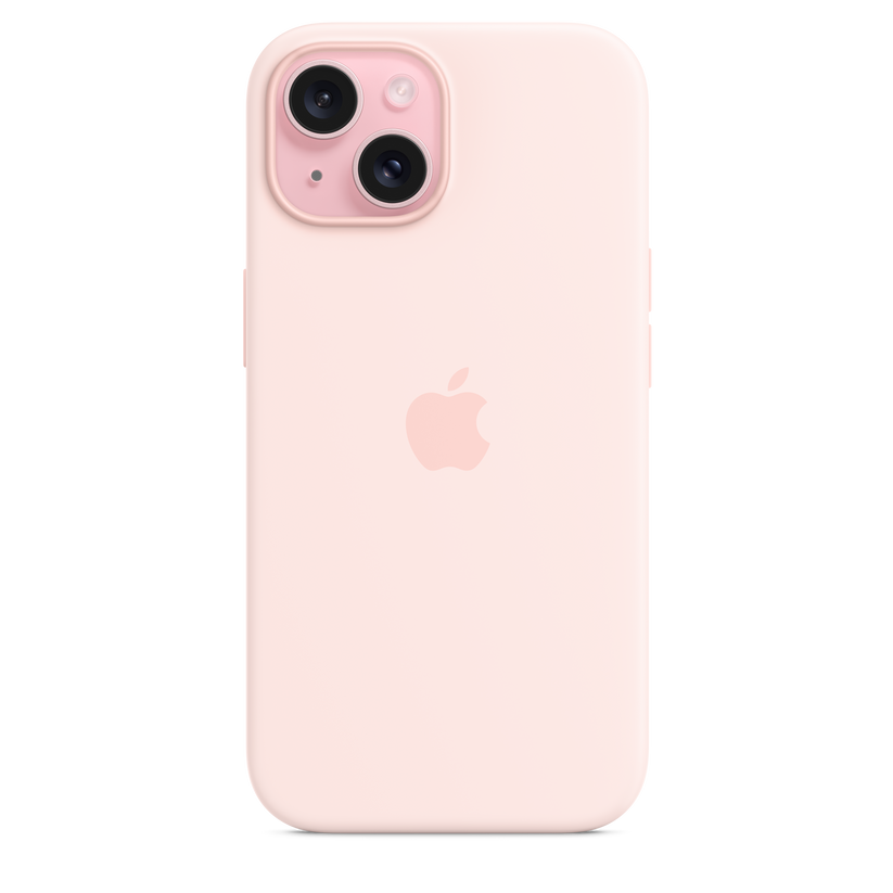 Funda de silicona con MagSafe para el iPhone 15 - Rosa claro - Rossellimac