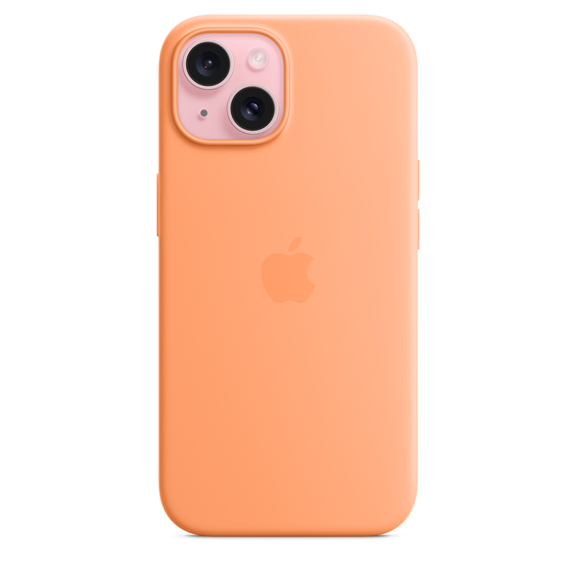 Funda de silicona con MagSafe para el iPhone 15 - Naranja sorbete - Rossellimac