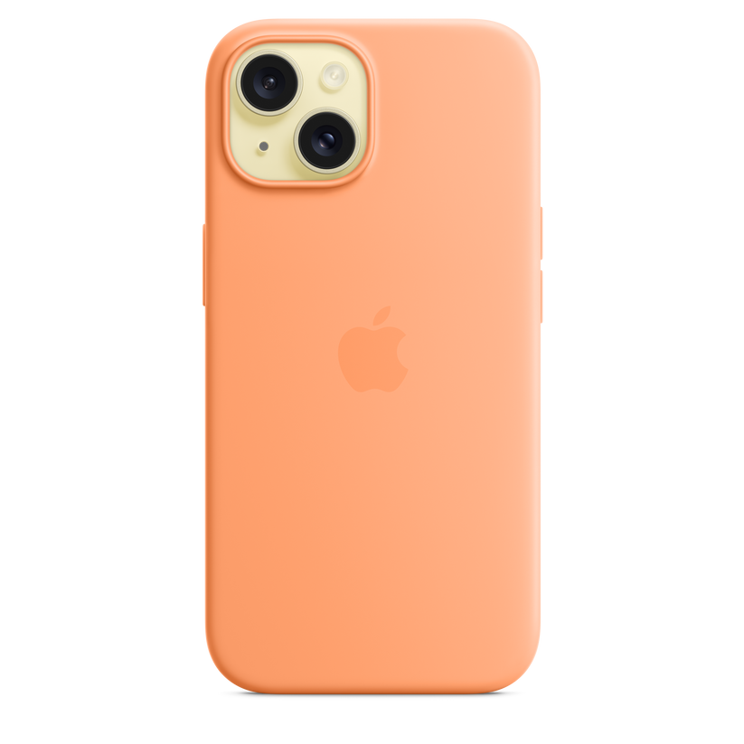 Funda de silicona con MagSafe para el iPhone 15 - Naranja sorbete - Rossellimac