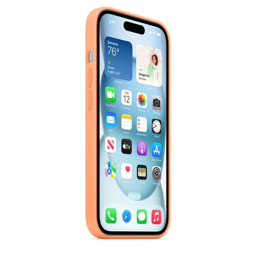 Funda de silicona con MagSafe para el iPhone 15 - Naranja sorbete - Rossellimac