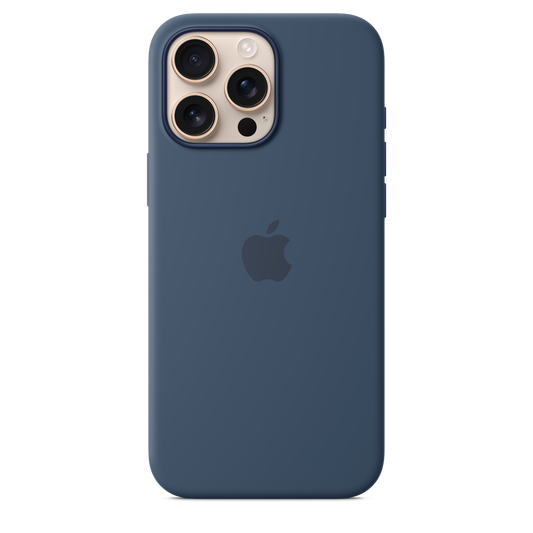 Funda de silicona con MagSafe para el iPhone 16 Pro Max - Azul denim