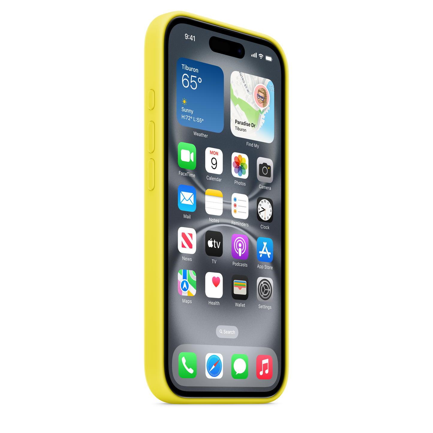 Funda de silicona con MagSafe para el iPhone 16 - Amarillo carambola