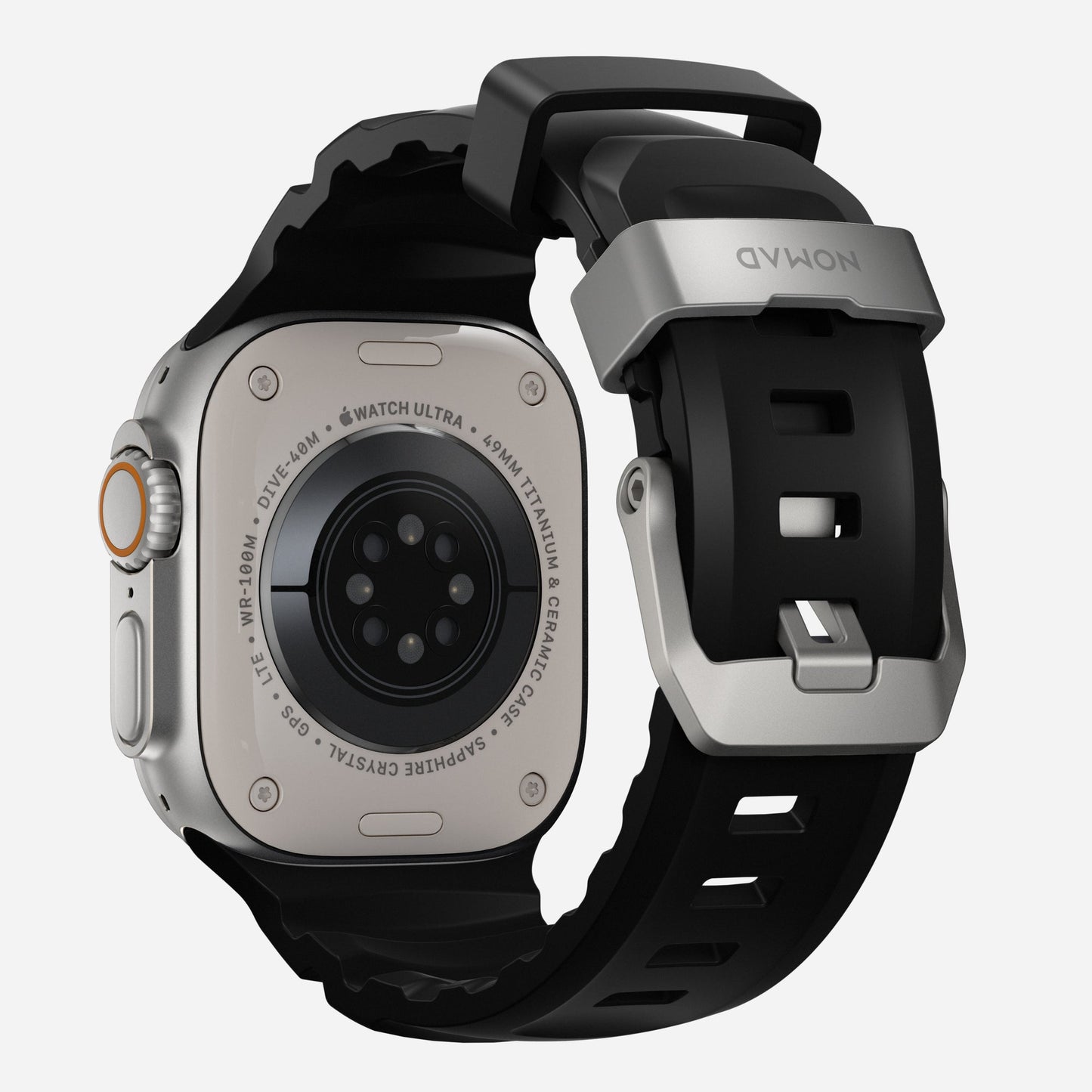 Correa Rocky Point Band para Apple Watch 46/49mm negro / hebilla natural | Nomad