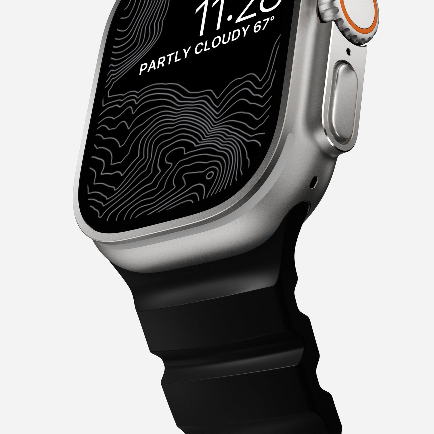 Correa Rocky Point Band para Apple Watch 46/49mm negro / hebilla natural | Nomad