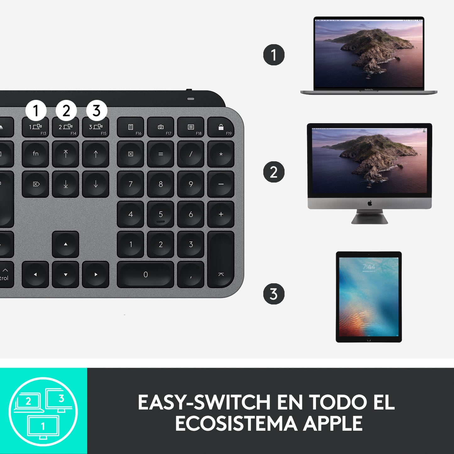 Teclado Bluetooth MX Keys de Logitech - Rossellimac