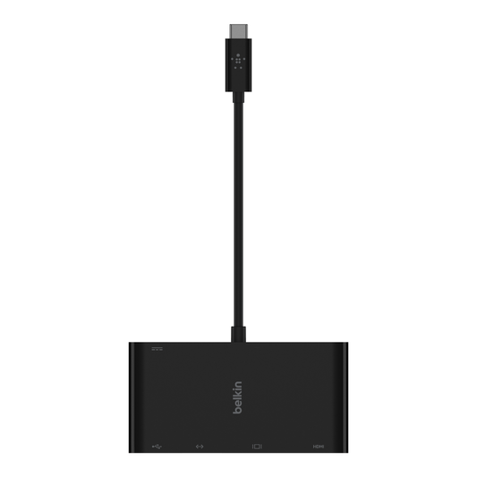 Adaptador multipuerto USB-C con Ethernet, USB-A 3.0, VGA y 4K HDMI de Belkin - Rossellimac