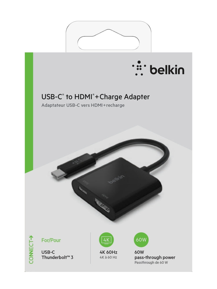 Adaptador USB-C a HDMI + carga hasta 60W de Belkin - Rossellimac