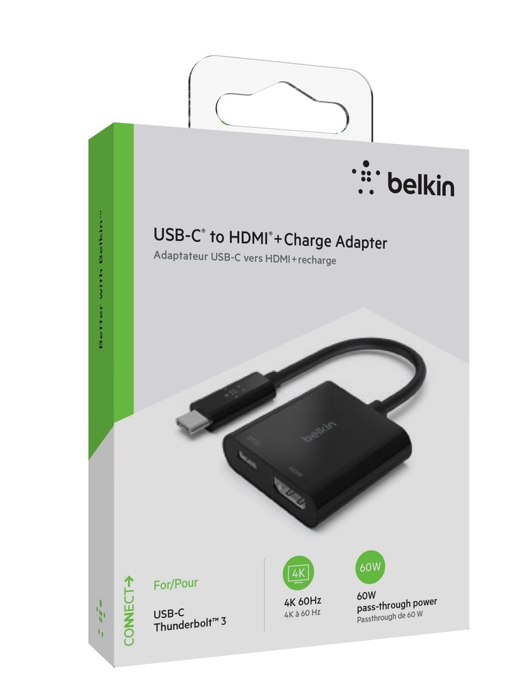 Adaptador USB-C a HDMI + carga hasta 60W de Belkin – Rossellimac