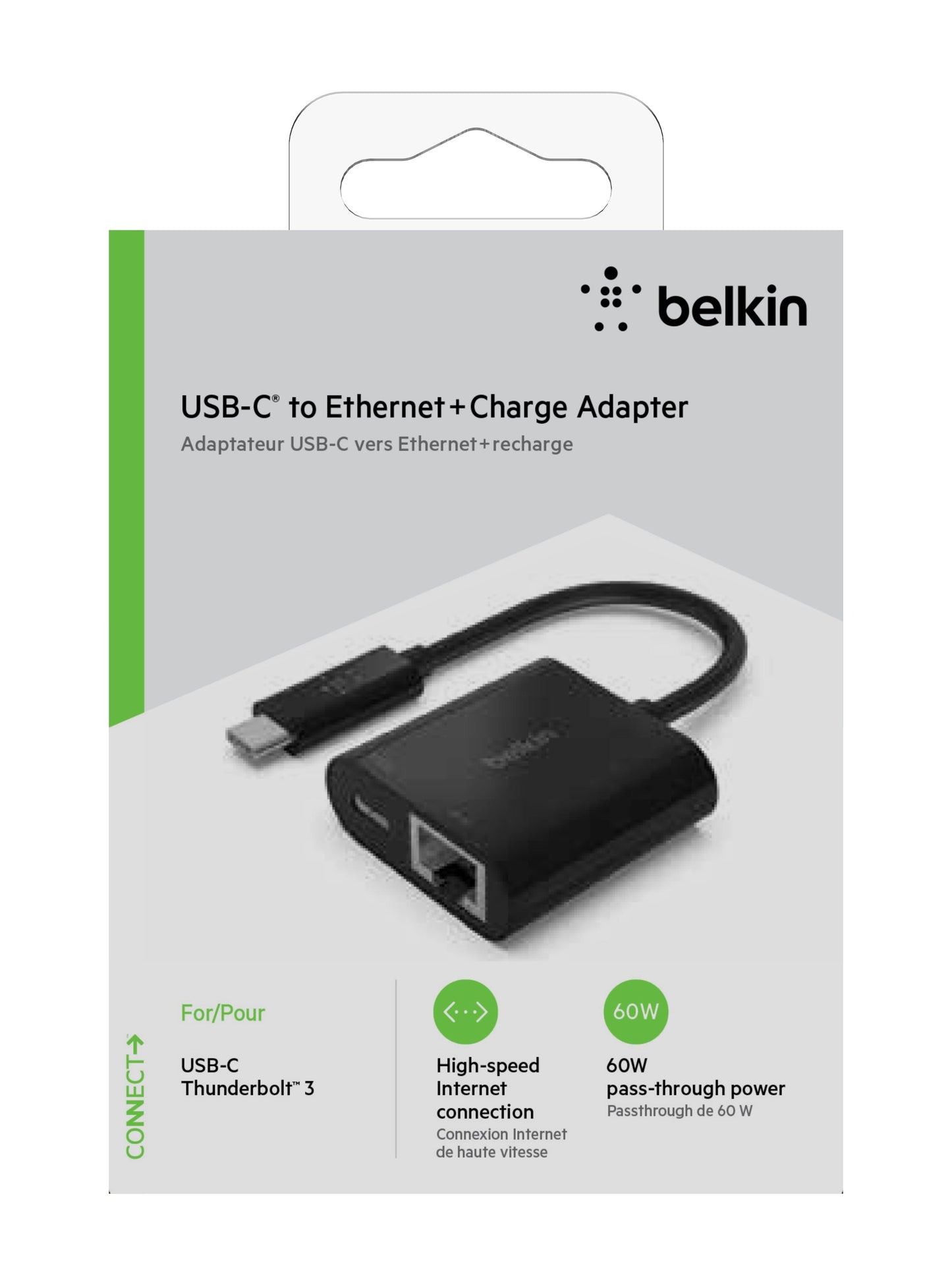 Adaptador USB-C a Ethernet + carga hasta 60W de Belin - Rossellimac