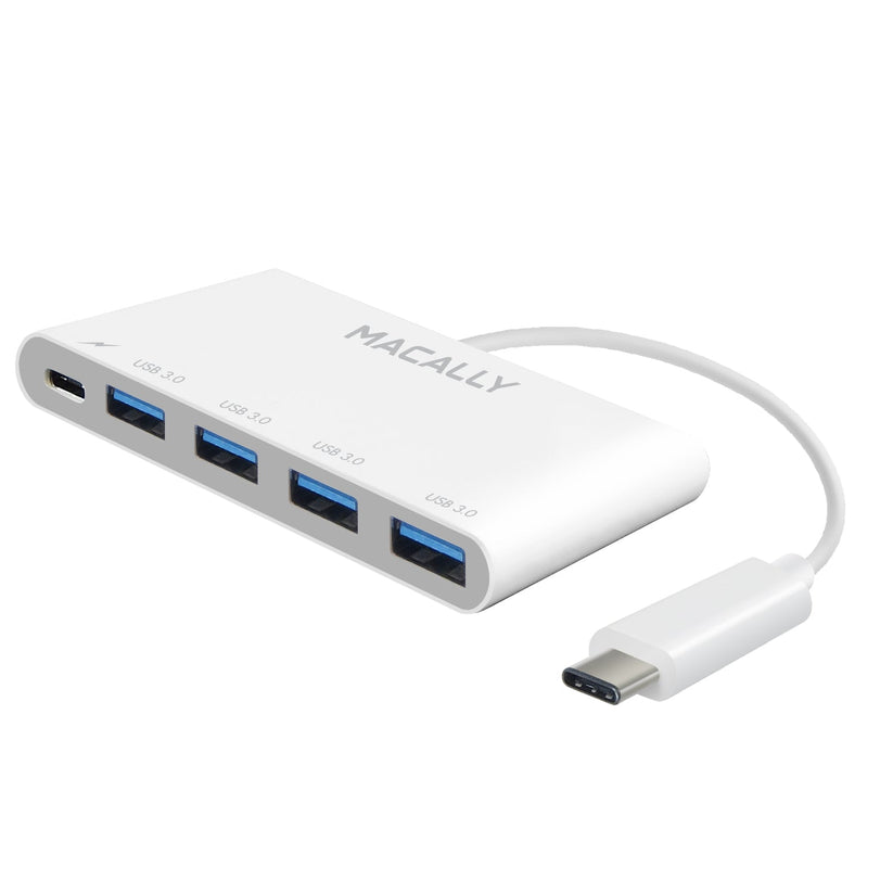 Adaptador USB-C 3.1 a cuatro puertos USB-A y un puerto USB-C de Macally - Rossellimac