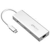 Adaptador USB-C a HDMI 4K, USB-C, Ethernet, y tres puertos USB-A de Macally - Rossellimac