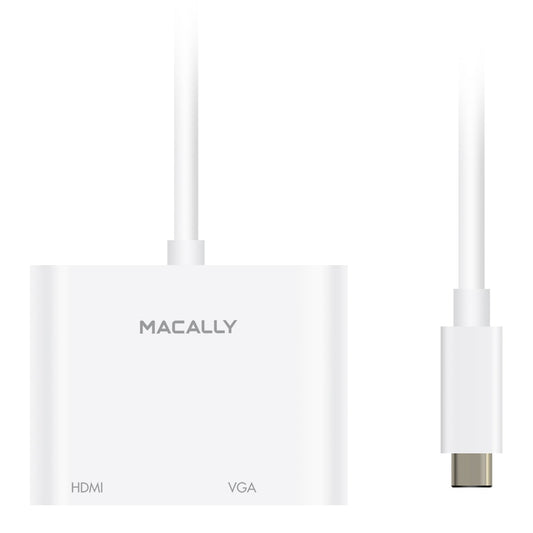 Adaptador USB-C a HDMI y VGA compatible 4K de Macally - Rossellimac