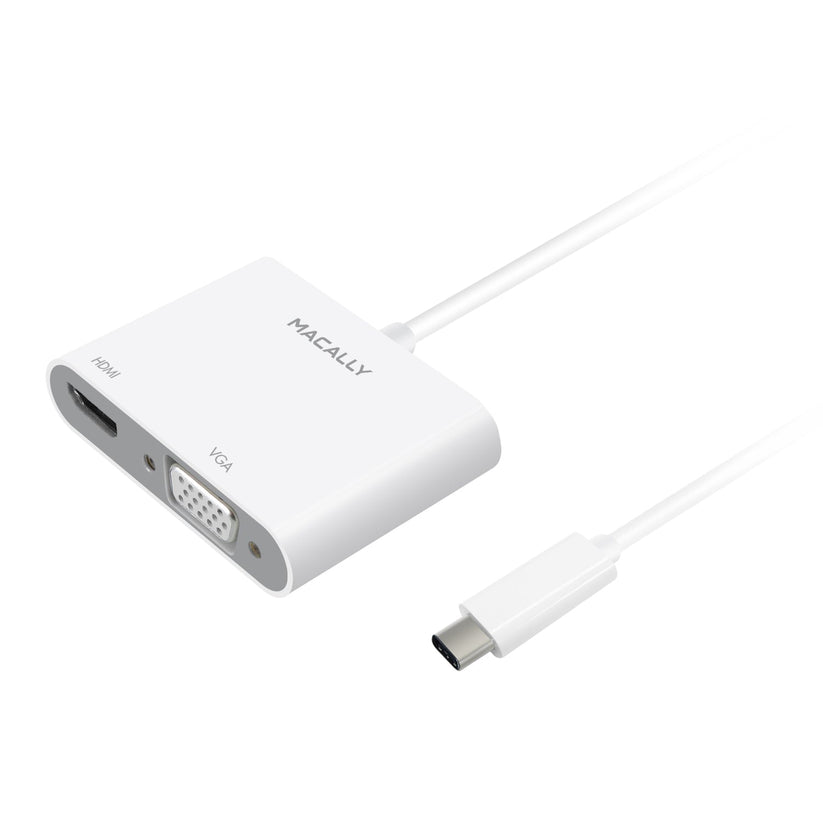 Adaptador USB-C a HDMI y VGA compatible 4K de Macally - Rossellimac