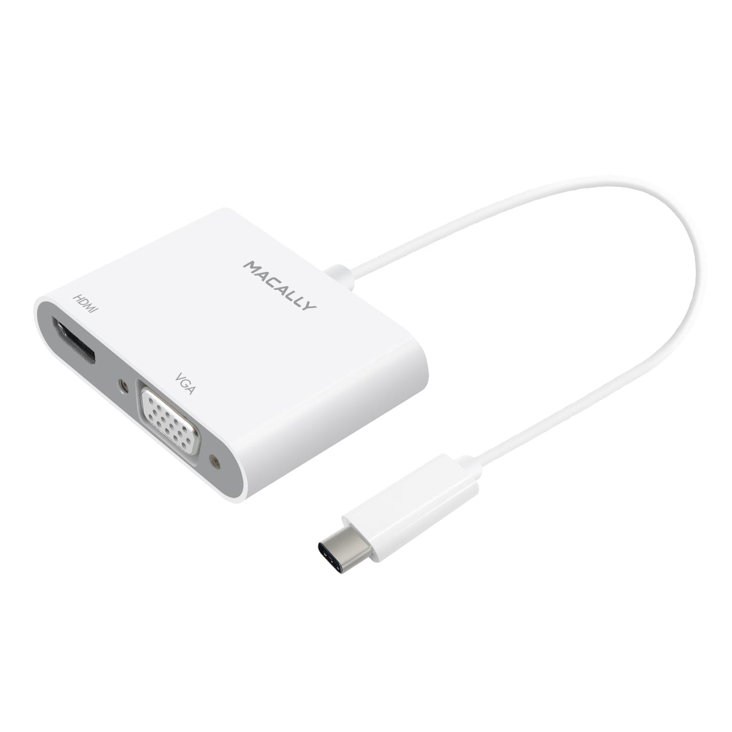 Adaptador USB-C a HDMI y VGA compatible 4K de Macally - Rossellimac